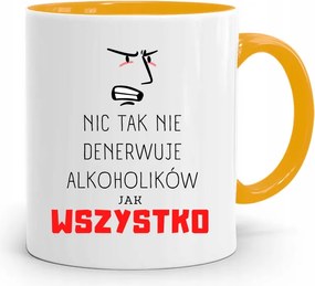 Alkoholista Részegeknek Sárga Ajándék Bögre fényképes nyomtatással