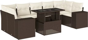 vidaXL 8 részes barna polyrattan kerti ülőgarnitúra párnákkal