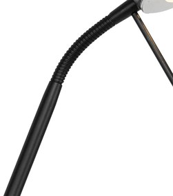 Modern állólámpa fekete olvasólámpával, beépített LED-del, dim to warm funkcióval - Diva