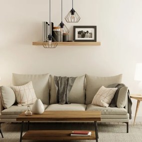 Csillár zsinóron CEED GOLD 3xE27/60W/230V átm. 45 cm fekete/arany