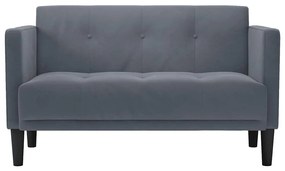 sötétszürke bársony loveseat kanapé 111 cm