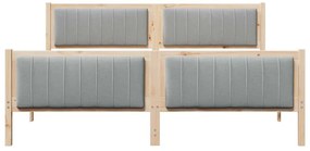 Ágykeret Barna és világosszürke 180 x 200 cm Tömör fenyőfa