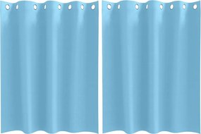 vidaXL Fekete Függöny Gyűrűkkel 2 pcs Világoskék 140 x 140 cm