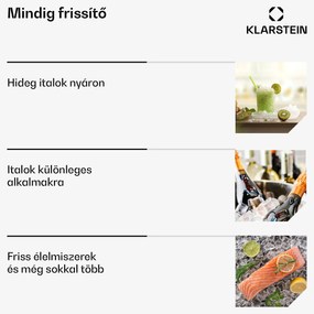 Klarstein ChillOut jégkocka készítő, 12 kg/nap, 9 jégkocka 8 perc alatt, 120 W, víztartály