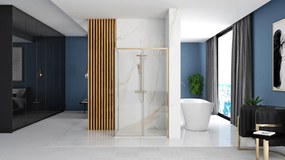 Rea - SOLAR GOLD ELEGANT zuhanykabin 80 x 100 cm, átlátszó üveg / arany profil, REA-K4901