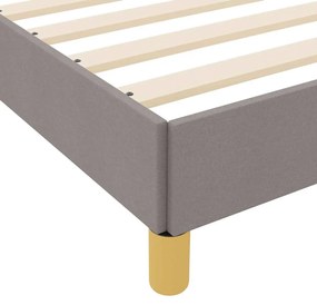 Boxrugós ágy Taupe és Barna 200 x 200 cm Textil és mérnöki fa