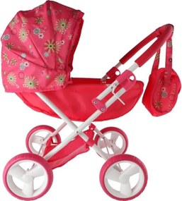 Piros babakocsi játékbabáknak