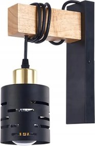 Fali lámpa mozgatható E27 beltéri Led fa fekete arany