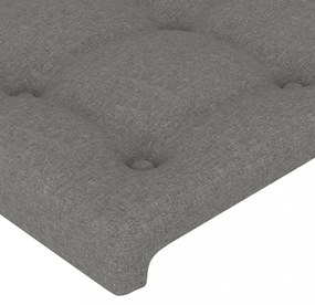 sötétszürke szövet LED-es fejtámla 80x5x118/128 cm