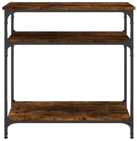 füstös tölgy színű szerelt fa tálalóasztal 75x29x75 cm