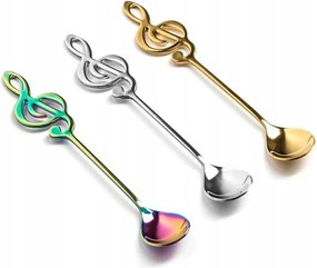 Zenés teáskanál violinkulcs MIX Színek 1 db