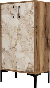 Prag - Walnut, White Marble