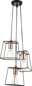Dar Lighting vintage függeszték tower matt fekete réz dartow0322