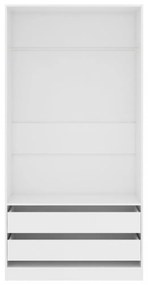 vidaXL fehér szerelt fa ruhásszekrény 100 x 50 x 200 cm