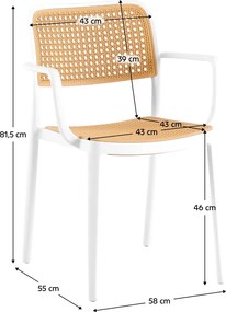 Rakásolható szék, fehér/bézs, RAVID TYP 2