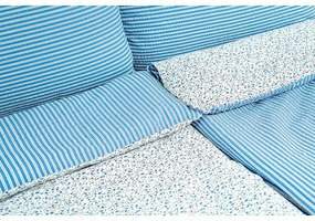 Stanex Pamut ágynemét Virágcsíkos kék, 140 x 200 cm, 70 x 90 cm