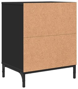 Éjjeliszekrények fiókkal 2 pcs Fekete 49 x 36 x 61 cm Faanyag