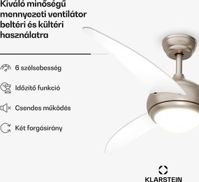Klarstein El Paso mennyezeti ventilátor világítással | 132 cm | 35 W | Csendes működés | Fa