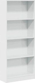 vidaXL magasfényű fehér szerelt fa könyvespolc 60 x 24 x 143 cm