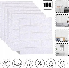 10 Db 3D Fali Öntapadós Tapéta, 35 X 38 CM Falmatrica