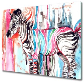 Üveg vágódeszka színes zebra 60x52 cm