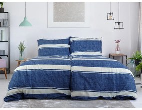 Kék egyszemélyes krepp ágyneműhuzat 140x200 cm Blue Line – B.E.S.