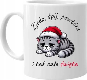 Egyél, aludj, ismételd meg az egész karácsonyt Karácsonyi Ajándék Bögre