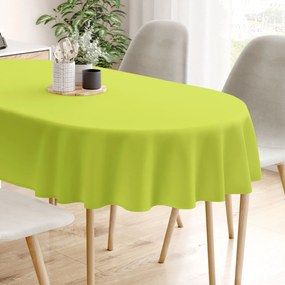 Goldea loneta dekoratív asztalterítő - zöld színű - ovális 140 x 280 cm