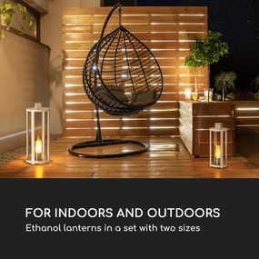 Blumfeldt Fiamme Cilindro, etanol lámpások, 2 darabos készlet, rozsdamentes acél égő, 0,3 liter, égési idő 4 óra