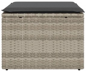 Világosszürke polyrattan kerti szék párnával 55 x 55 x 37 cm