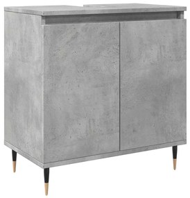 Betonszürke szerelt fa fürdőszobaszekrény 58x33x60 cm
