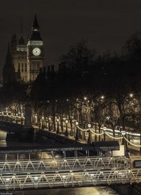 Poszter 20,5x28,4cm Esti kilátás a Big Benre, Assaf Frank
