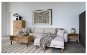 Tárolóasztal tölgyfa dekoros asztallappal 40x50 cm Kyoto – House Nordic