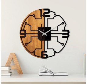Fali óra 56 cm átmérő, 1xAA, fa/fém kivitel