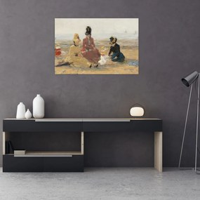 Kép - Eugène Boudin, On the Beach, Trouville, reprodukciók (90x60 cm)