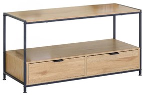 Intenso Home dohányzóasztal fiókkal 100 x 40cm (Aranytölgy) | Masszív fém váz, praktikus fiók