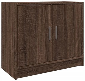 Barna tölgy színű szerelt fa mosdószekrény 63 x 29 x 55 cm