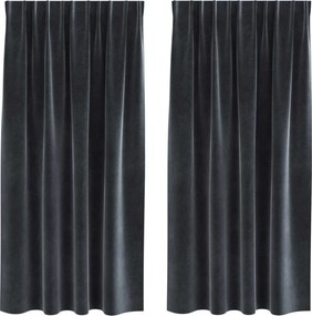 vidaXL Sötétítő függönyök 2 pcs Sötétszürke 140 x 175 cm Bársony
