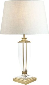 LAURA ASHLEY 3553066-Q CARSON Kristály Asztali lámpa Antik sárgaréz, Fehér B22 IP20