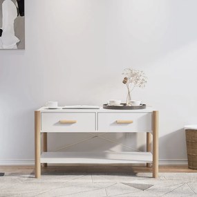 fehér szerelt fa dohányzóasztal 82 x 48 x 45 cm