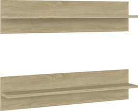 vidaXL 2 db sonoma-tölgyszínű forgácslap fali polc 80 x 11,5 x 18 cm