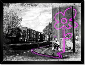 Poszter keretben 40x30 Rózsaszín virág