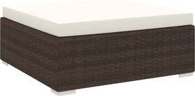 vidaXL 1 db barna polyrattan moduláris lábtartó párnával