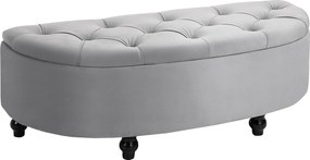 HOMCOM Tároló Pad Velúr Kárpitozással, Nyitható Üléses Tárolódoboz Fából Készült Lábakkal, Tároló Pad Nappaliba, Előszobába, Hálószobába 120 x 46 x 42