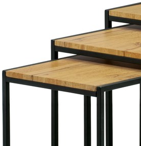 Konferenciaasztalok szett, vad tölgy, 3 db