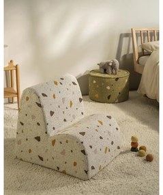 Fehér buklé-zsenília gyerek fotel Terrazzo Cloud – Wigiwama