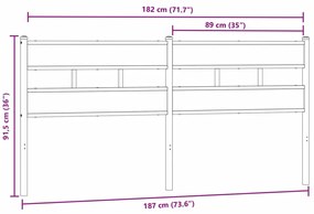 füstös tölgy színű szerelt fa és vas fejtámla 180 cm