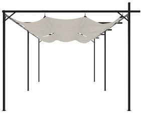krémszínű pergola behúzható tetővel 589 x 292 x 230 cm