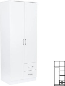 Miami gardróbszekrény 80x205 cm fehér-fehér