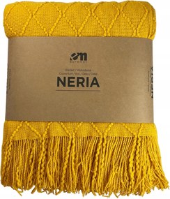 Neria 3D takaró rojtokkal Kapa Pléd Mustársárga 130x170 cm